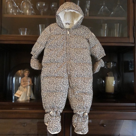 GAP Other - Baby Gap Leopard Snowsuit 6-12 Month Puffer Coat